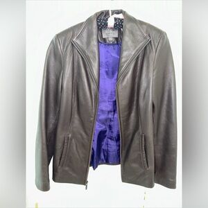 Cole Haan Women’s Leather Jacket - Brown size M